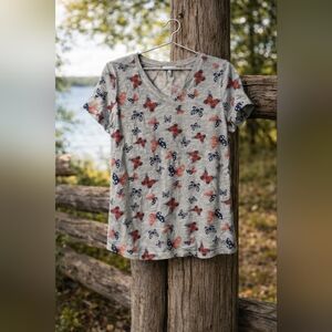 Butterfly Print Women's Top